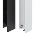 Modern Storage Cabinets With White And Black Design And Open Shelves