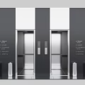 Modern Elevator Interior Design With Stainless Steel Doors And Black Silver Panels In Building