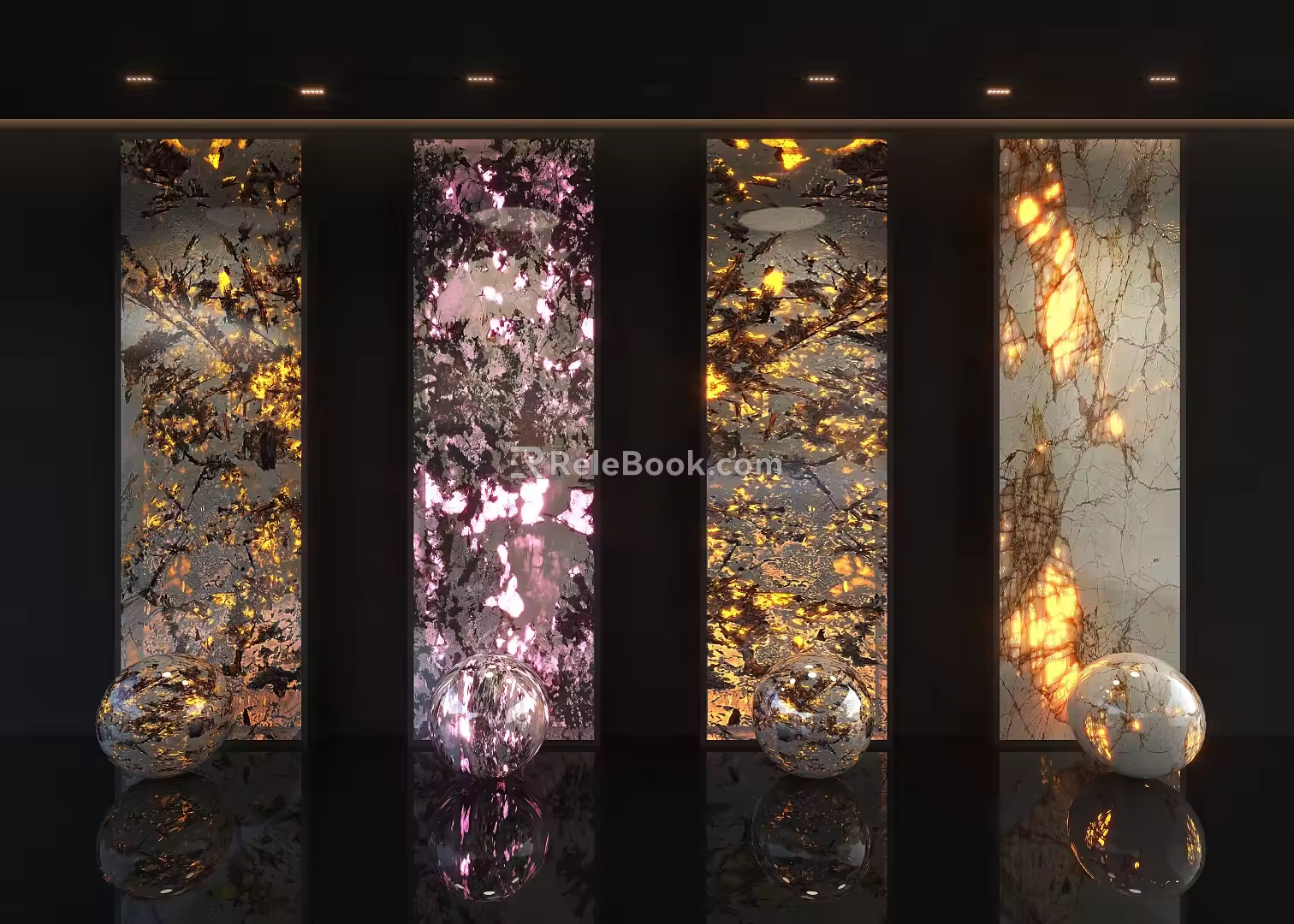 Transparent stone background wall 3d model