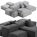 Public sofa lobby sofa module sofa stitching sofa 3d model