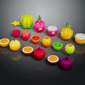 Vibrant Exotic Fruits Display With Whole And Sliced Varieties Including Dragon Fruit Kiwi And Passion Fruit