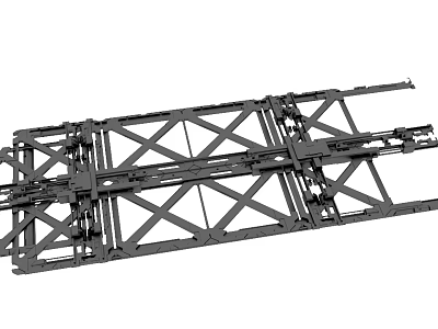 Heavy Duty Industrial Metal Truss Structure With Cross Beams And Connectors 3d model
