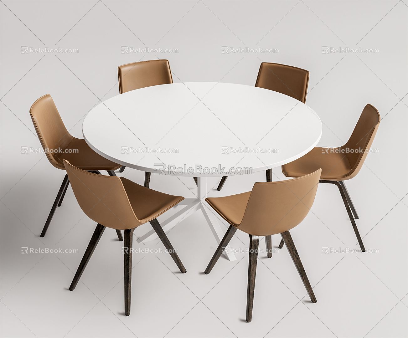 Modern Dining Table and Chair Combination Round Table and Chair Combination model