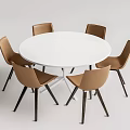 Modern Dining Table and Chair Combination Round Table and Chair Combination 3d model