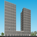 Modern Office Building Simple High-rise Office Building 3d model