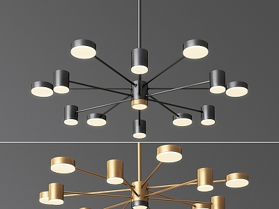 modern chandelier artificial satellite alignment linear led suspension 3d model