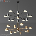 modern chandelier artificial satellite alignment linear led suspension 3d model