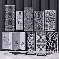 Modern Decorative Screens Featuring Intricate Laser Cut Patterns And Artistic Designs 3d model