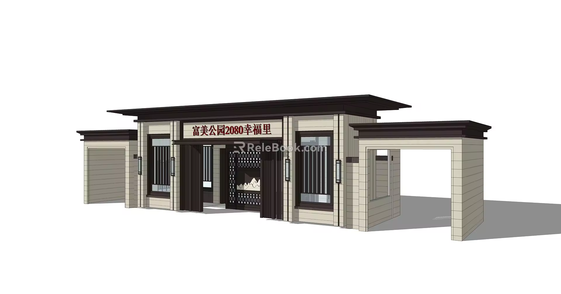 New Chinese Gate Entrance Gate 3d model