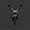Green Modern Motorcycle With Sleek Body Black Seat And Stylish Wheels Design