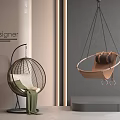 Modern Hanging Chair Designs Wicker Spherical And Metal Frame With Cushion Green Throw In Interior