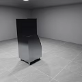 Silver Upright Freezer With Stainless Steel Body And Digital Display In Empty Room