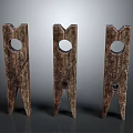 Vintage Wooden Clothespins as Practical Household Items with Natural Wood Texture and Classic Design