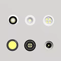 Stylish Downlights and Spotlights with White Black Frames and Various Bulb Designs