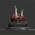 Two Layer Chocolate Cake Topped With Fresh Strawberries White Candles And Colorful Sprinkles