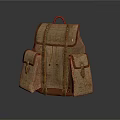 Vintage Canvas Backpack With Leather Straps Multiple Pockets And Classic Design