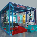 Soccer Themed Exhibition Booth With Soccer Balls And Football Field Displays