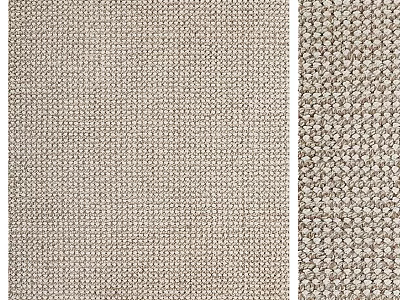 Square Rug With Woven Texture In Neutral Beige Tone For Living Room Decor 3d model