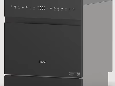 Rinnai Modern Built in Kitchen Appliance with Black Design Control Panel and Digital 3d model