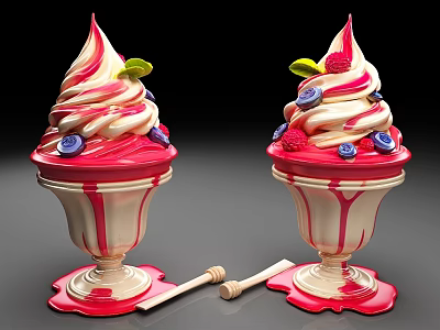 Ice Cream Food Milkshake Dessert 3d model Ice Cream Food Milkshake Dessert 3d model