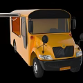 Yellow Food Truck With Open Side Door and Retractable Awning for Mobile Service