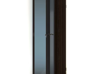 Modern Swing Door With Glass Panel And Wooden Frame For Home Interior 3d model