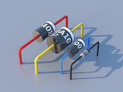 Colorful Cylindrical Household Items With Numeric Labels And Stands 3d model