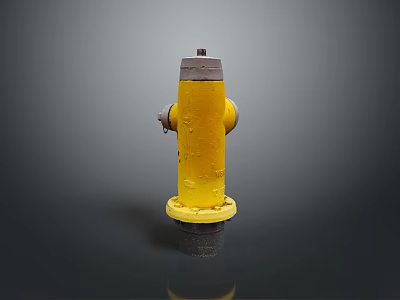Sturdy Yellow Fire Hydrant With Classic Design For Outdoor Urban Use 3d model