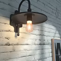 Various Design Wall Lamps Mounted On White Brick Wall For Home Decor 3d model