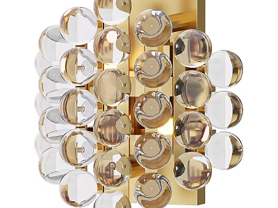 Modern Crystal Ball Wall Light With Gold Frame For Interior Decoration 3d model