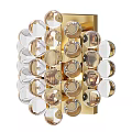 Modern Crystal Ball Wall Light With Gold Frame For Interior Decoration
