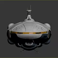 Sleek White Futuristic Spaceship With Yellow Blue Accents And Streamlined Engine Pods