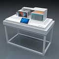 White Commercial Equipment Workstation With Digital Touchscreen Display And Modular Components 3d model