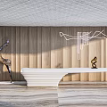 Modern reception desk lobby front desk 3d model