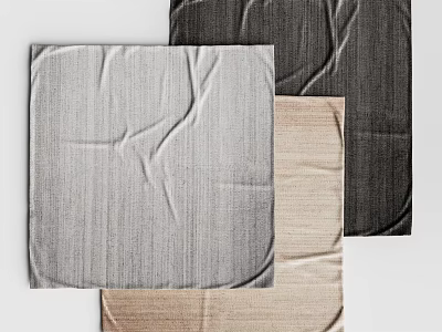 Soft Textured Square Carpet In Neutral Tones For Modern Living Room Home Decor 3d model