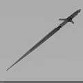 Metallic Sword With Detailed Hilt Design And Shiny Sharp Blade On Dark Background