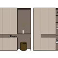 Modern Shoe Cabinet Interior Design With Multiple Doors Open Shelves And Decorative Elements