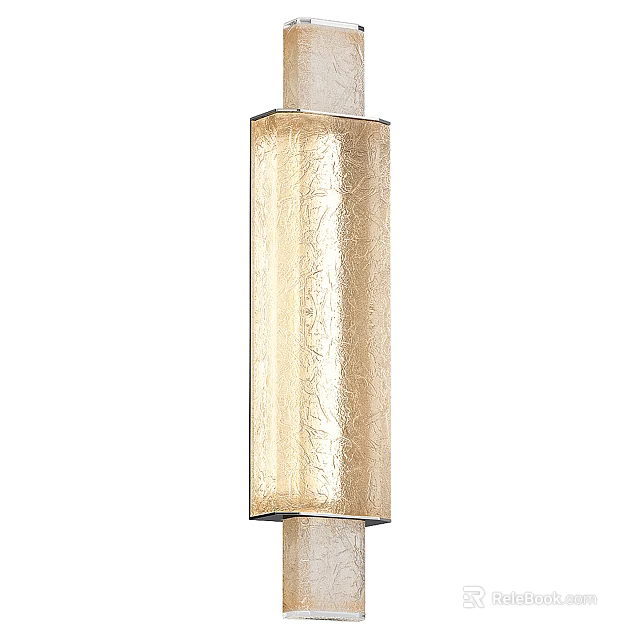 Modern Gold Textured Glass Wall Sconce For Elegant Interior Lighting Design 3d model