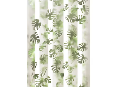 Elegant Decorative Lightbox Featuring Green Monstera Leaf Patterns For Home Decoration 3d model