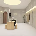 Designer Clothing Store Exterior With Arched Windows And Green Plant
