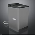Modern Single Tub Washing Machine with Digital Control Panel in Champagne Gold