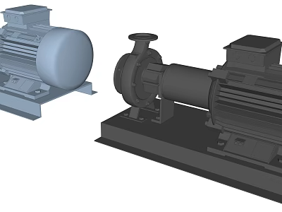 Industrial Electric Motor and Water Pump Machinery for Heavy Duty Applications 3d model