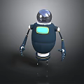 Modern 3D Robot Design With Transparent Head Blue Body Mechanical Arms And Legs