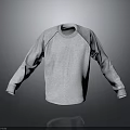 Gray Long Sleeve Sweatshirt with Round Neck and Stitch Details in Simple Minimalist Design