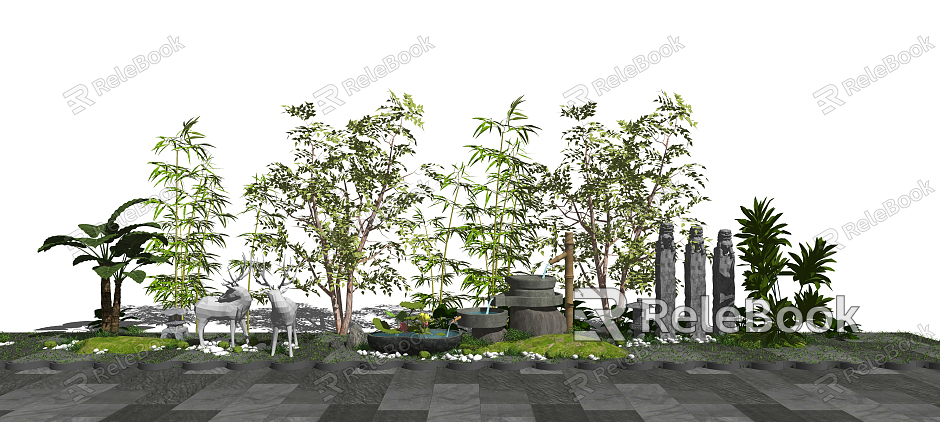 New Chinese style landscape sketch landscape sketch courtyard landscape model