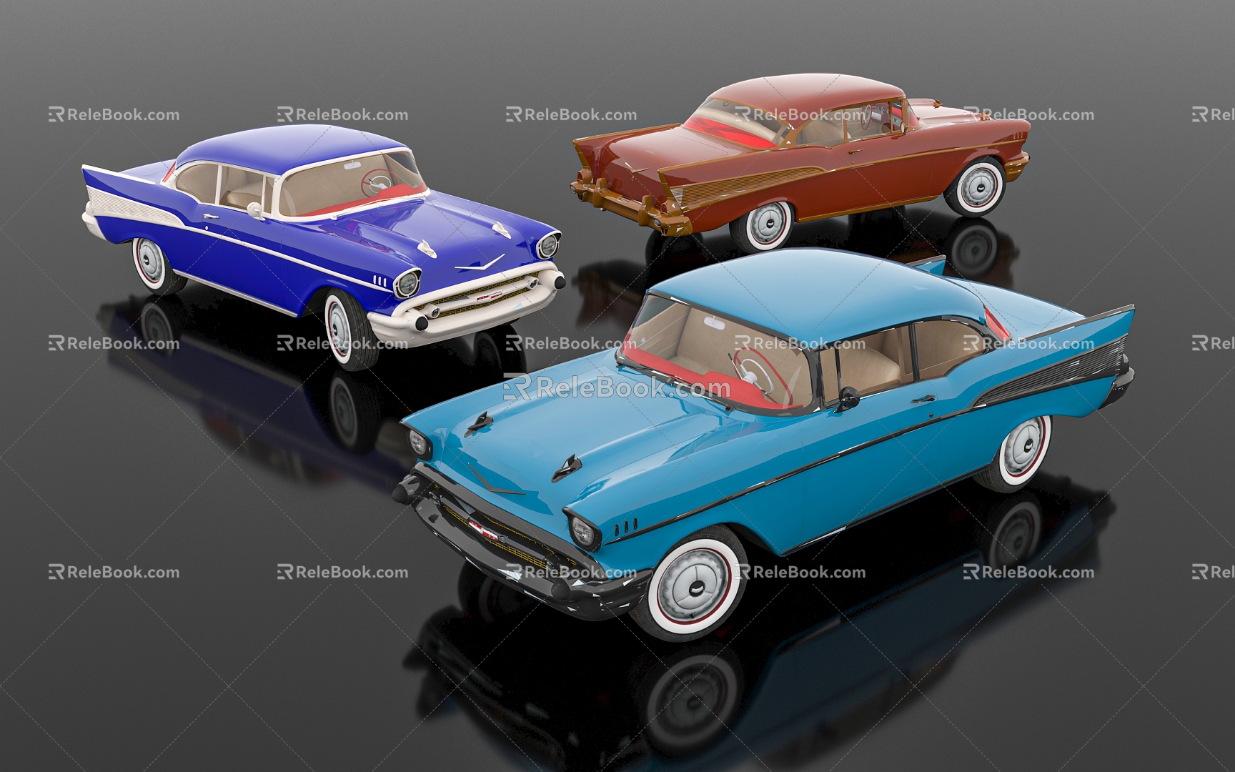 Chevrolet Bel Air2 American Car American Car Classic Car Internal Combustion Engine Toy Auto Show Parking Decoration Game model