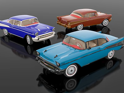 Chevrolet Bel Air2 American Car American Car Classic Car Internal Combustion Engine Toy Auto Show Parking Decoration Game 3d model