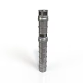 Silver Cylindrical Mechanical Equipment With Precision Machined Sections And Metallic Finish