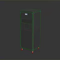Black Storage Cabinet With Rolling Wheels And Modern Sleek Design 3d model