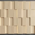 Wooden Panel Background Wall With Decorative Layered Arrangement And Natural Wood Texture